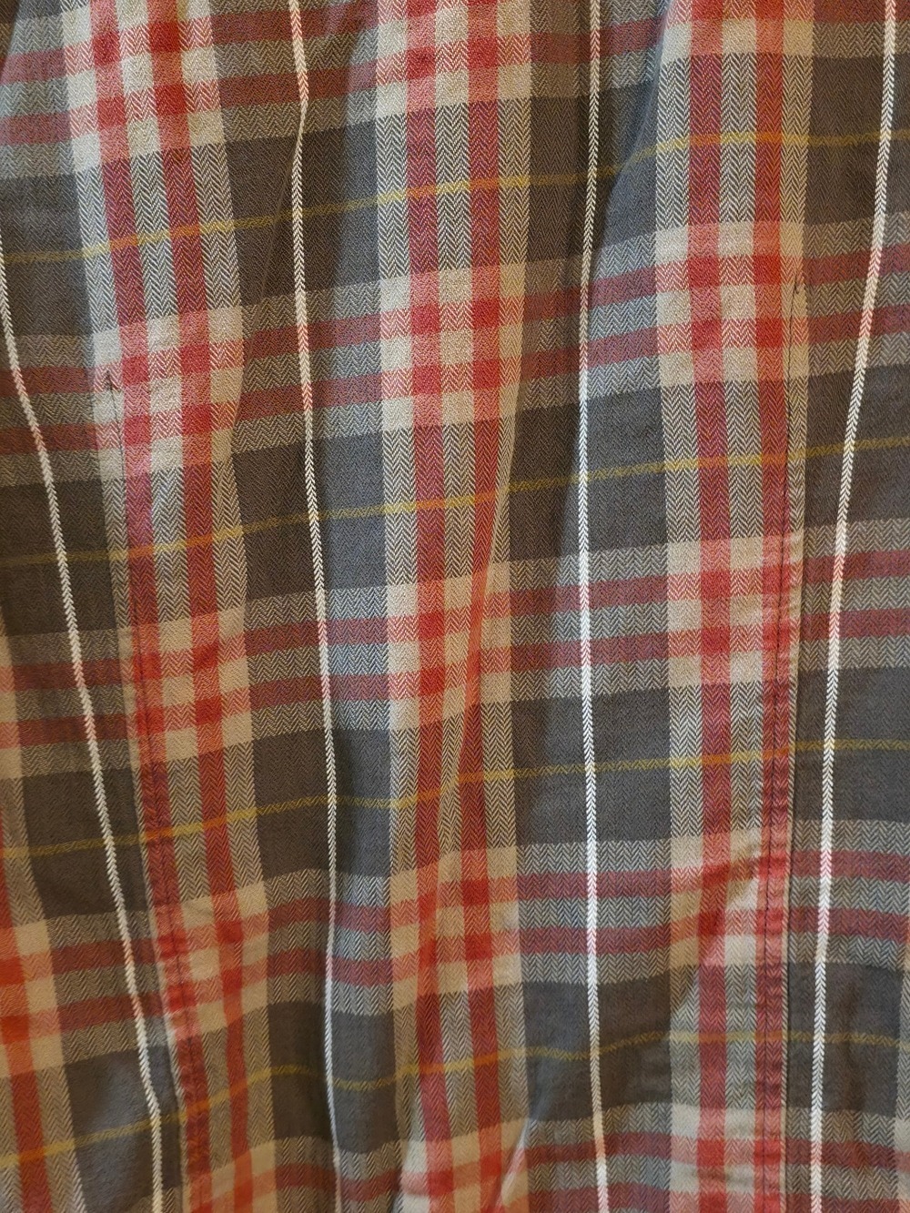 4/$67 Deal! TNA Plaid Button-Down Shirt in Olive Green and Orange - Picture 7 of 12